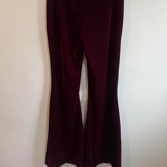 Killstar a dvils rose burgundy flare legging pants embroidery goth whimsigoth - Picture 7 of 7